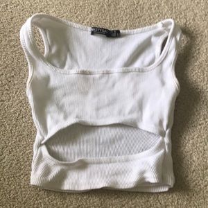 Nasty gal white crop top- underboob cut